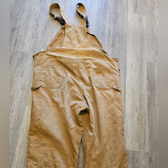 Carhartt Bibs khacki overalls brown work wear insulated - Picture 14 of 16